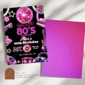 Invitation Neon Disco Ball Retour À la fête d'anniversaire de