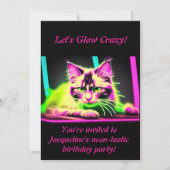 Invitation Neon Feline Fiesta : Collection Ado Fille Annivers (Devant)