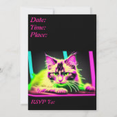 Invitation Neon Feline Fiesta : Collection Ado Fille Annivers (Dos)