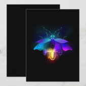 Invitation Neon Firefly sur noir (Devant / Derrière)