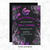 Invitation Neon Girl Halloween Anniversaire N'importe quelle