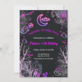 Invitation Neon Girl Halloween Anniversaire N'importe quelle (Devant)