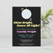 Invitation Neon Glow Disco Super Anniversaire (Debout devant)