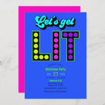 Neon Glow Let’s Get Lit Retro Christmas Party