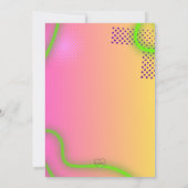 Invitation Neon Glow mignonne Animal Fête d'anniversaire fill (Dos)