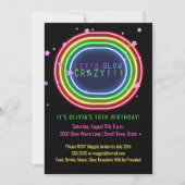 Invitation Neon Glow Party | Étoiles du parti Anniversaire de (Devant)