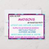 Invitation Neon Glow Party Gymnastique Anniversaire (Dos)