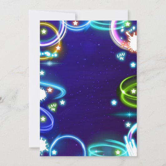 Invitation Neon Glow Retro Arcade Jeu Anniversaire (Dos)