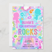 Invitation Neon Glow Tie Dye Rock Escalade fête d'anniversair (Devant)