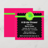 Invitation Neon Green and Pink Bridal Shower (Devant / Derrière)
