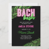 Invitation Neon Green & Pink Tropical Bachelorette Week-end (Devant)