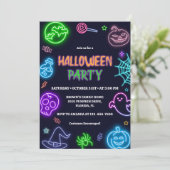 Invitation Neon Halloween (Debout devant)