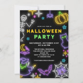 Invitation Neon Halloween (Devant)