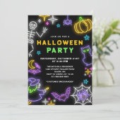 Invitation Neon Halloween (Debout devant)