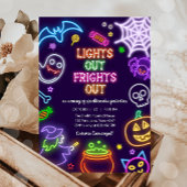Invitation Neon Halloween brillant dans le parti sombre Spook