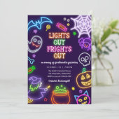 Invitation Neon Halloween brillant dans le parti sombre Spook (Debout devant)