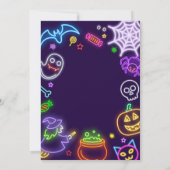 Invitation Neon Halloween brillant dans le parti sombre Spook (Dos)