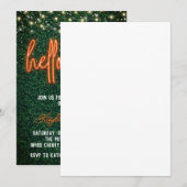 Invitation Neon Hello Quarante-dixième anniversaire Invitatio (Devant / Derrière)