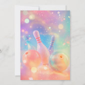 Invitation Neon Holographic Bowling Grève Une Fête Amusante (Dos)