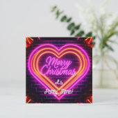 Invitation Neon Joyeux Noël Party (Debout devant)