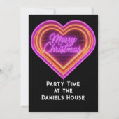 Invitation Neon Joyeux Noël Party (Devant)