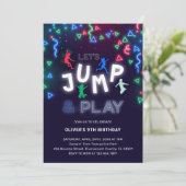 Invitation Neon Jump Trampoline Anniversaire de enfant Party (Debout devant)