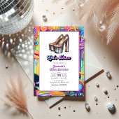 Invitation Neon "Let's Disco" fête d'anniversaire