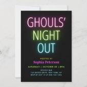 Invitation Neon Lights Ghouls Nuit à la fête d'Halloween (Devant)
