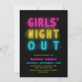 Invitation Neon Lights Girls Night Out Bachelorette Party (Devant)