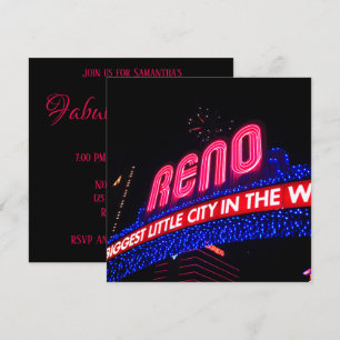 Invitation Neon Lights Reno Arch Photo Fabuleux & Quarante