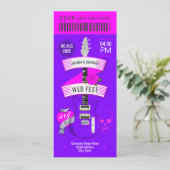 Invitation Neon Lights Rock ’n’ Roll Wedding Ticket (Debout devant)