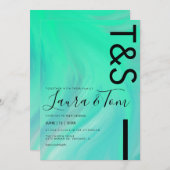 Invitation Neon Marble Lime Typographie Mariage Inv Invitatio (Devant / Derrière)