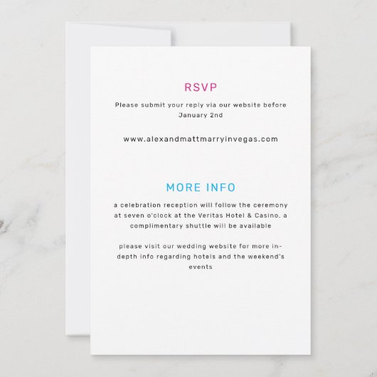Invitation Neon Marquee Signes Las Vegas Engagement Party (Dos)