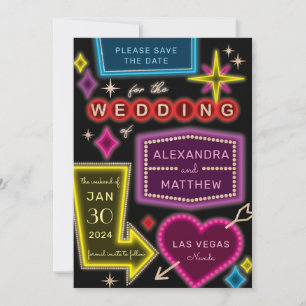 Invitation Neon Marquee Signs Las Vegas Enregistrer la date