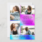 Invitation Neon Mermaid Holographique Photo Collage Graduatio (Dos)