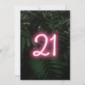 Invitation Neon moderne 21e anniversaire (Dos)