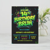 Invitation néon moderne pour les 14 ans d'un garço (Debout devant)
