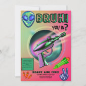 Invitation Neon Nerf Battle Dart Gun Game Birthday Boy (Devant)