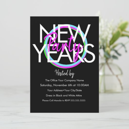Invitation Neon New Years Company Event 2021 (Debout devant)