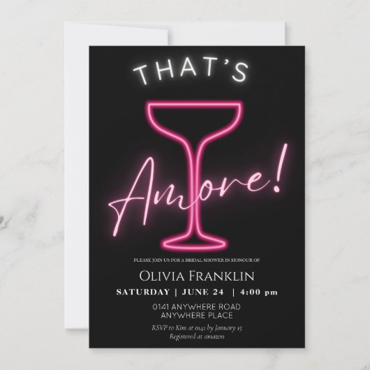 Invitation Neon nuptiale (Devant)