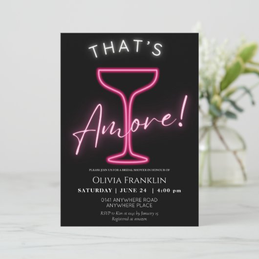 Invitation Neon nuptiale (Debout devant)