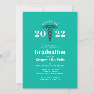 Invitation Neon Nurse Graduation Class of 2022 Caduceus
