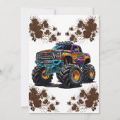 Invitation Neon Paint Monster Truck Boy Anniversaire (Dos)
