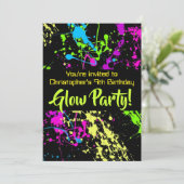 Invitation Neon Paint Splatz Glow /Laser Tag Anniversaire (Debout devant)