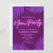 Invitation Neon Party - Lumière - Violet (Devant)