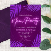 Invitation Neon Party - Lumière - Violet