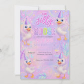 Invitation Neon Pastel Silly Goose Anniversaire Fête Invitati (Devant)