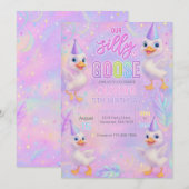 Invitation Neon Pastel Silly Goose Anniversaire Fête Invitati (Devant / Derrière)