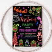 Invitation Neon Père Noël Christmas Party