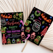 Invitation Neon Père Noël Christmas Party
